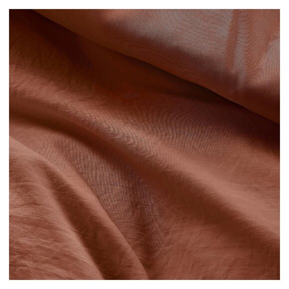 NEW 510 Design Soft Wash Pleated 3-Piece Duvet Cover Set Clay Orange Queen - Picture 3 of 7